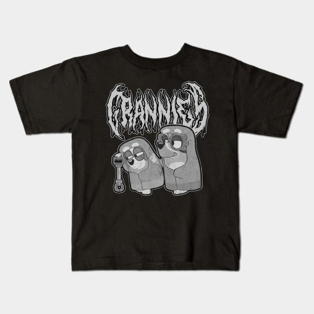 Grannies metal grey Kids T-Shirt by gaskengambare